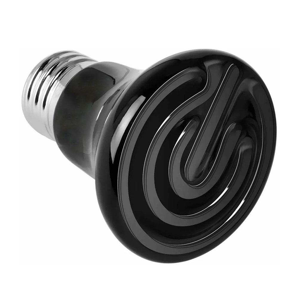 PFDDRW Ceramic Heat Emitter Reptile Heat Lamp Bulb No-Light Emitting Coop Brooder (Black)